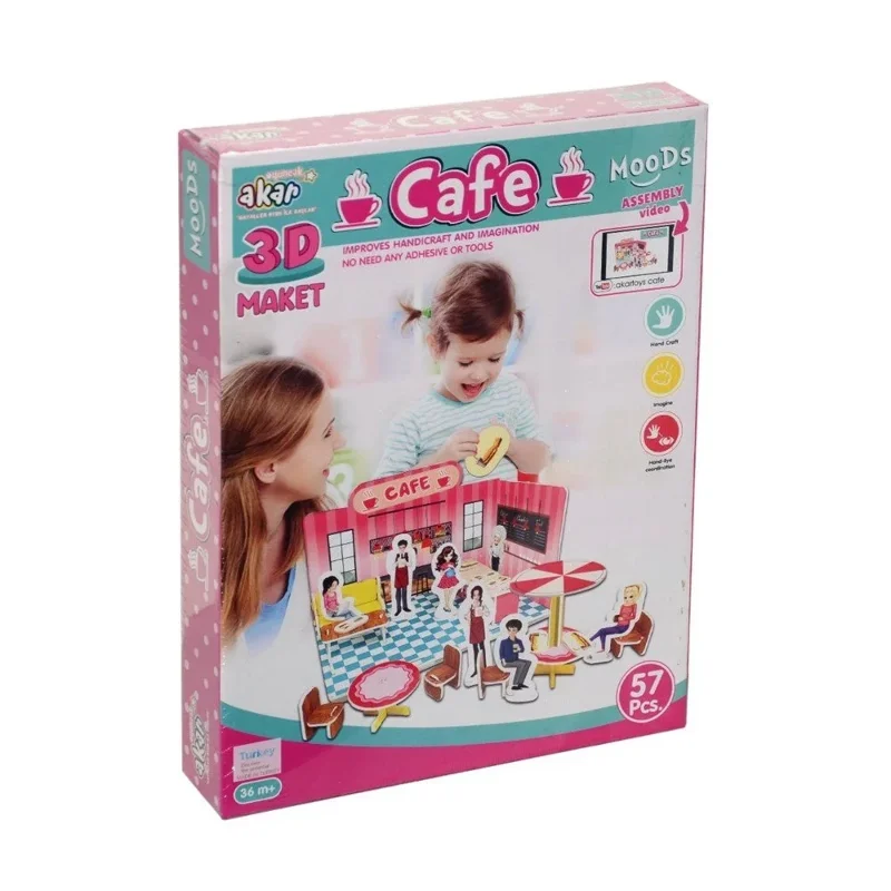 3 Boyutlu Cafe Maket Puzzle Seti 1 Adet