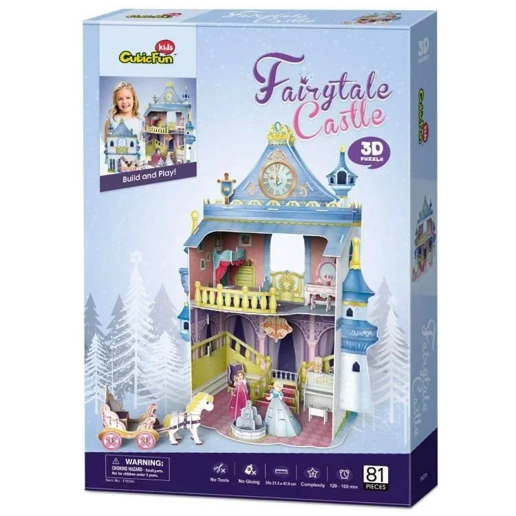 Eğlenceli Peri Masalı Şatosu 3D Puzzle Seti
