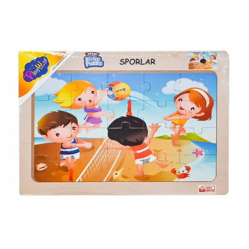 Eğitici Ahşap Puzzle Sporlar 4 Adet Çocuklar için