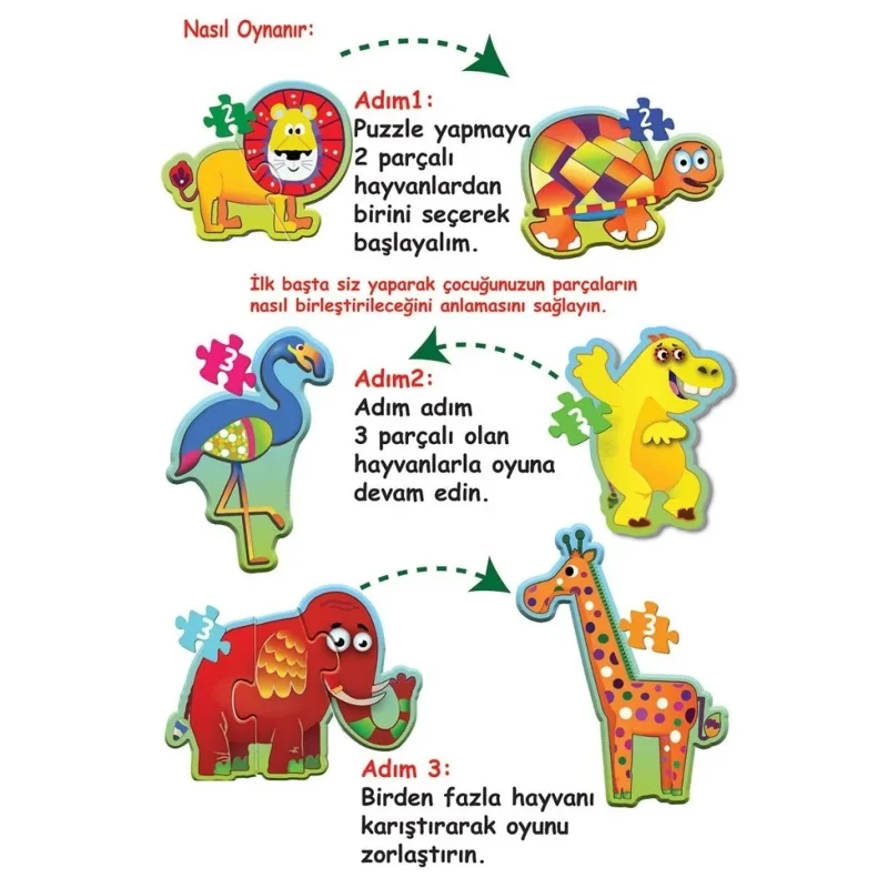 Eğlenceli Orman Hayvanları Puzzle 1 Adet