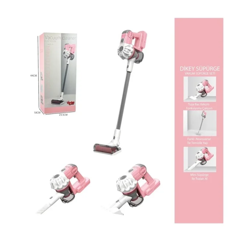 Dikey Elektrik Süpürgesi Pembe 3 in 1 Kapalı Kutu