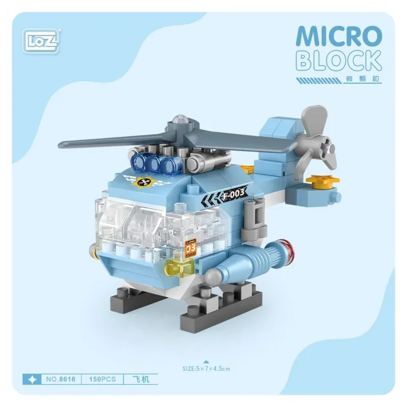 Mini Poşet Helikopter Blok Seti 1 Adet Vagon Life