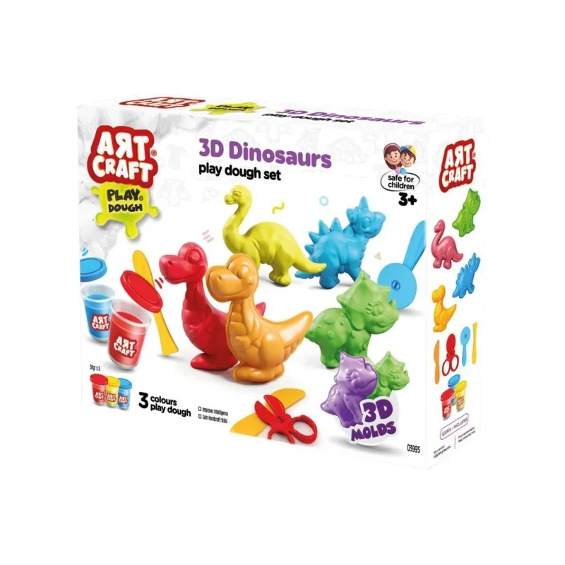3D Dinozor Hamur Seti 168 Gr Çocuklar için Eğlenceli Aktivite