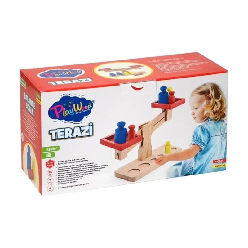 Kutu İçinde Ahşap Terazi 1 Adet