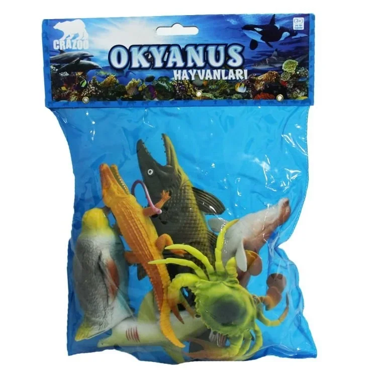 Temalı Hayvanlar Poşetli 10'lu Set (Okyanus Model)