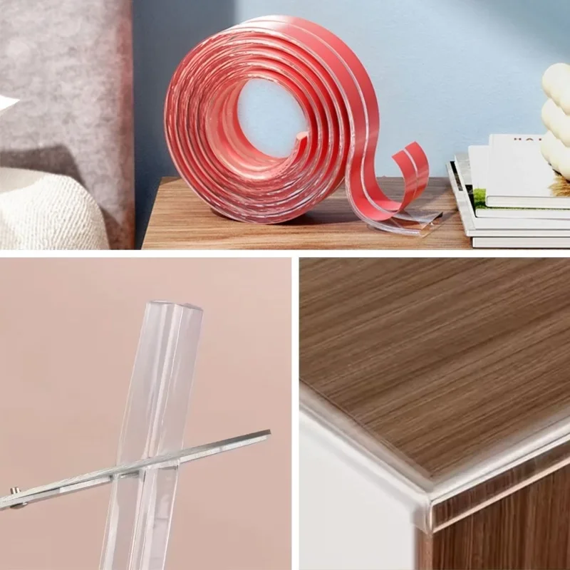 Ergonomik Şeffaf Silikon Kenar Koruyucu Bant 2 Metre Bebek Güvenliği