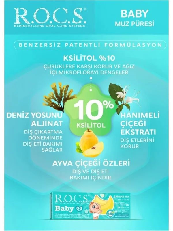 Diş Sağlığı İçin Muz Püresi Tadında Bebek Diş Macunu 45 Gr