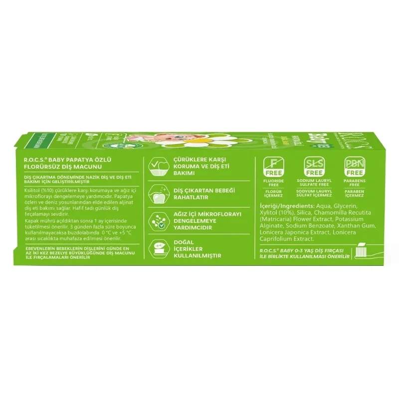 Diş Sağlığı İçin Papatya Aromalı Bebek Diş Macunu 35 ml