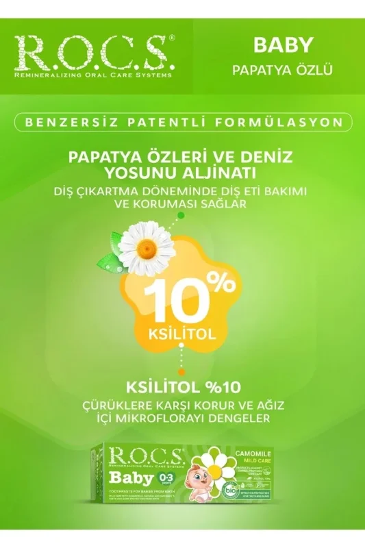 Diş Sağlığı İçin Papatya Aromalı Bebek Diş Macunu 35 ml
