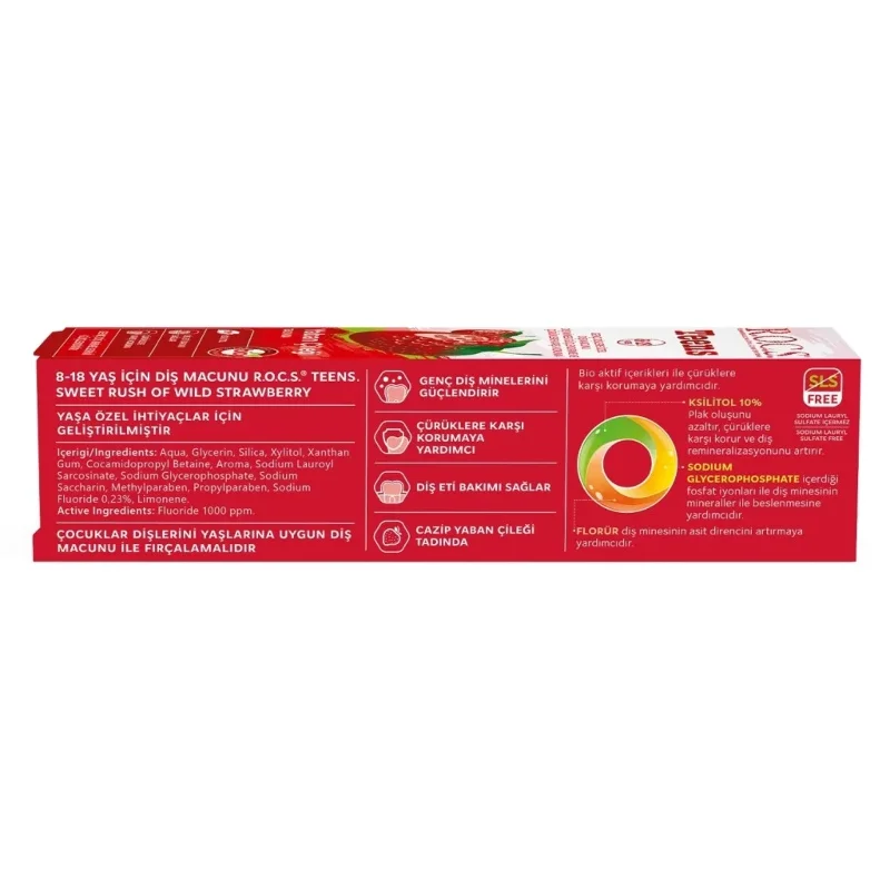 Yaban Çileği Aromalı Diş Macunu 60 ml 8-18 Yaş İçin