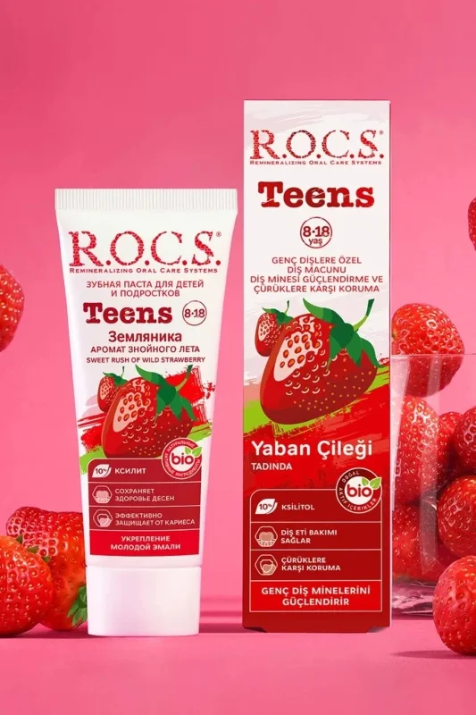 Yaban Çileği Aromalı Diş Macunu 60 ml 8-18 Yaş İçin