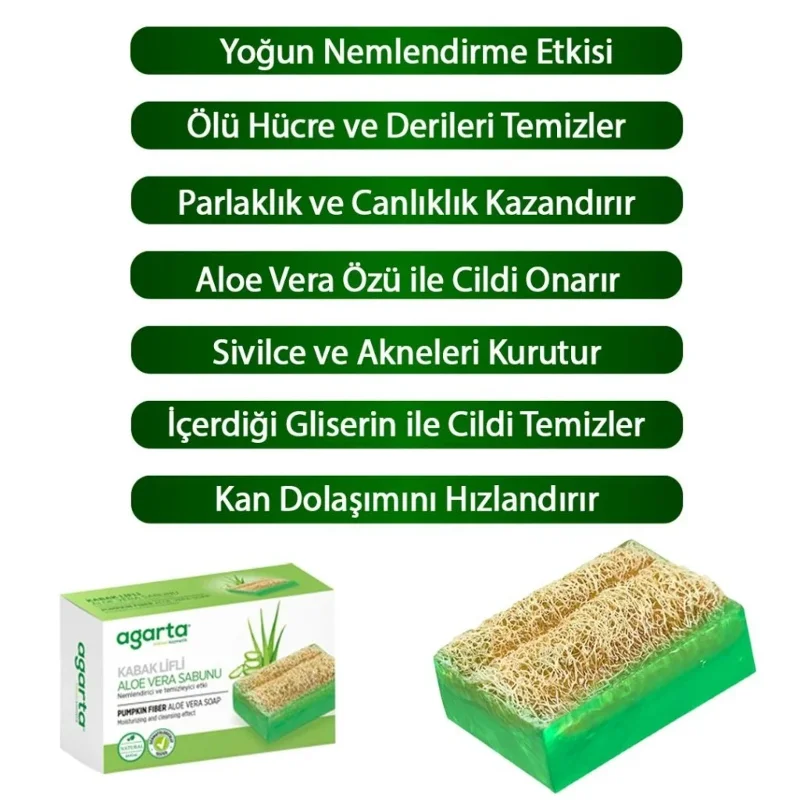Aloe Vera Sabunu 125 Gr Kabak Lifli Doğal Temizlik