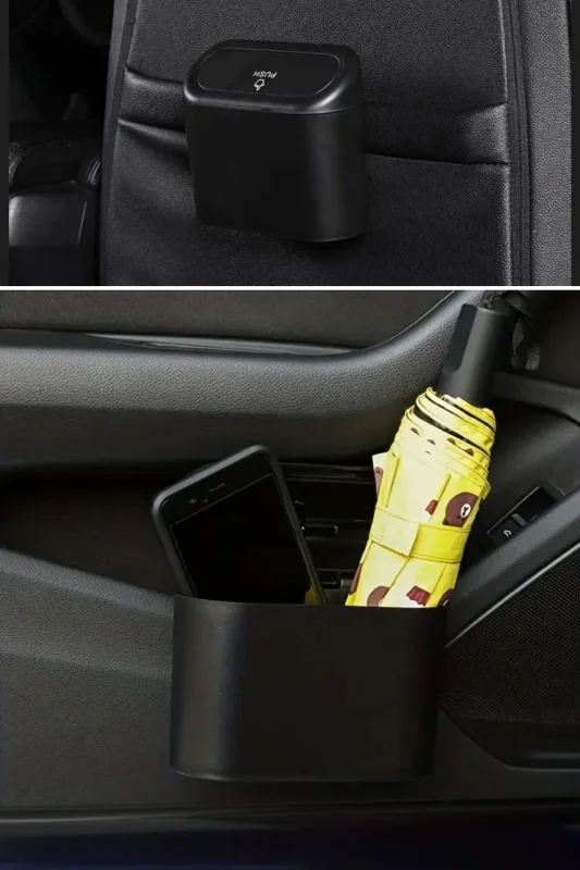 Ergonomik Kapaklı Araç İçi Mini Çöp Kovası ile Düzen Sağlayın