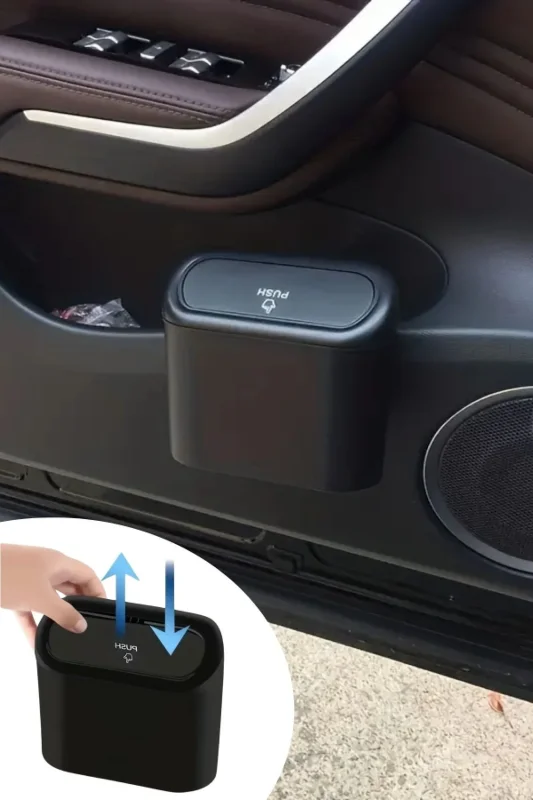 Ergonomik Kapaklı Araç İçi Mini Çöp Kovası ile Düzen Sağlayın