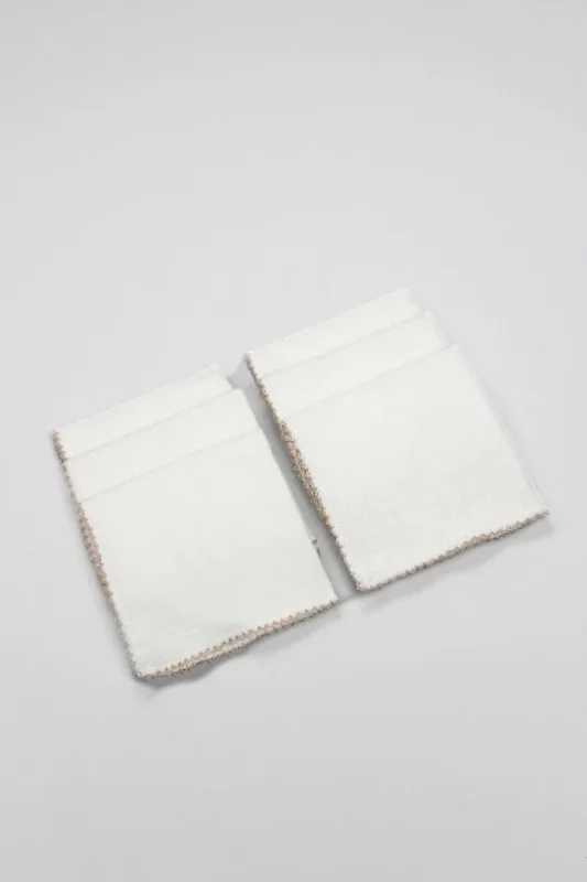 Ekru Renkli 6'lı Organik Havlu Mendil 28x28 cm