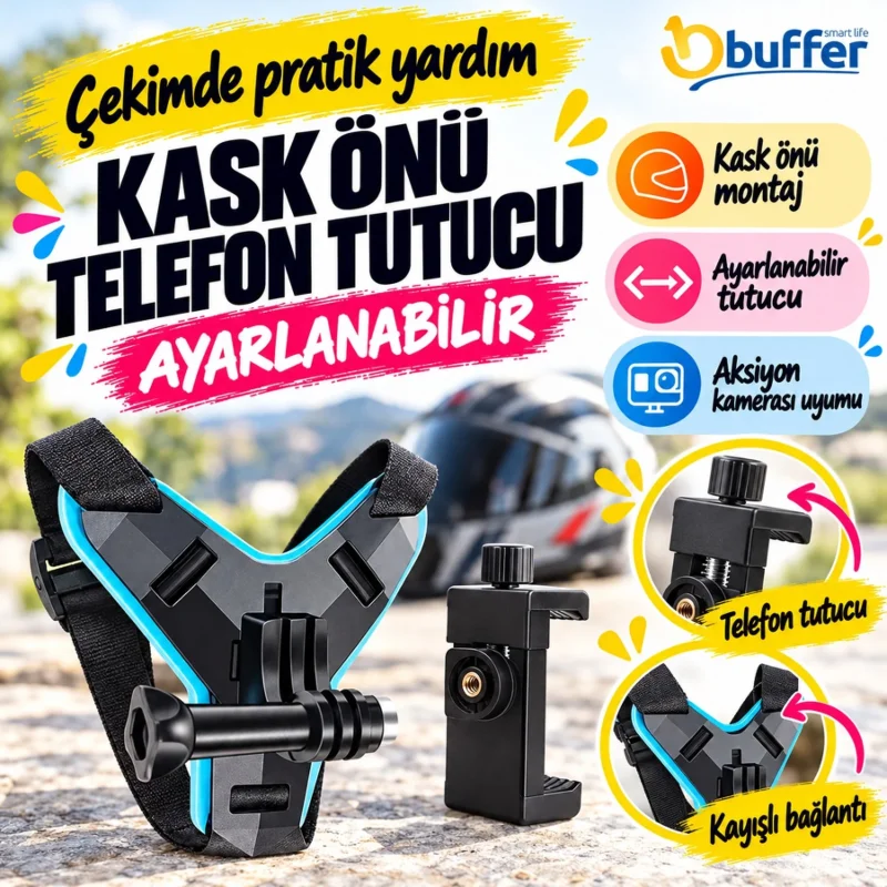 Pratik Kullanım İçin Evrensel Motosiklet Kask Telefon Tutucu Aparatı