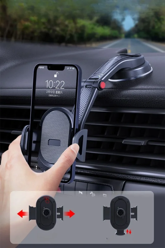 Ergonomik Vantuzlu Araç İçi Telefon Tutucu Aparatı