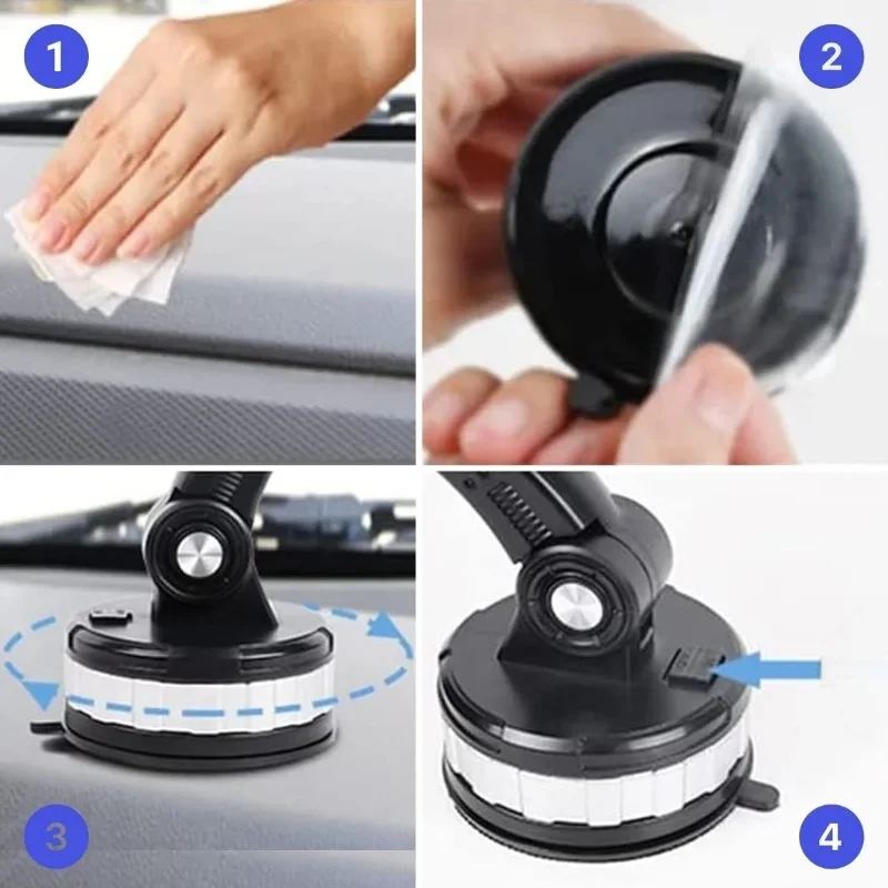 Ergonomik 360 Derece Dönebilen Araç İçi Telefon Tutucu Vantuz