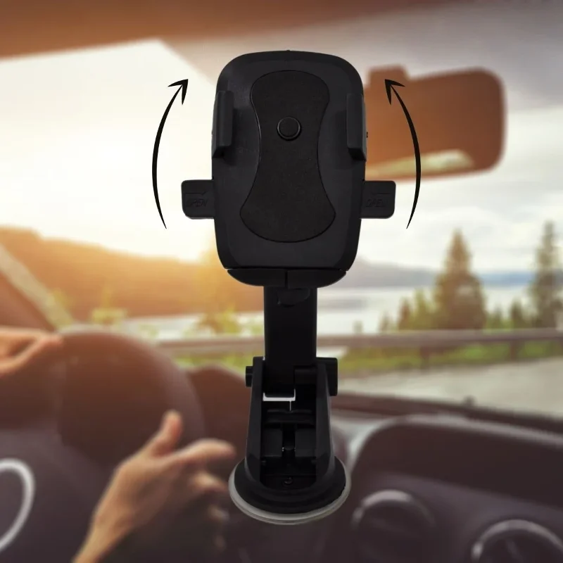 Ergonomik Vantuzlu Teleskopik Araç Telefon Tutucu ile 360 Derece Dönüş