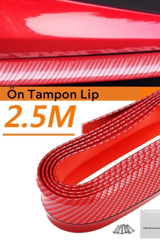 Dayanıklı Kauçuk 2,5 Metre Kırmızı Oto Ön Tampon Koruma Şeridi