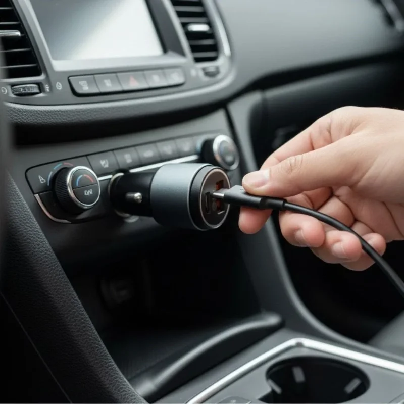 Pratik Hızlı Şarj Adaptörü Type-C ve USB 2 Portlu Araç İçi Cihaz
