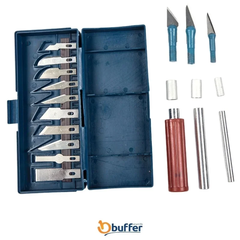 Ergonomik 16 Parça Hobi Gravür ve Oyma Seti ile Maket Bıçak