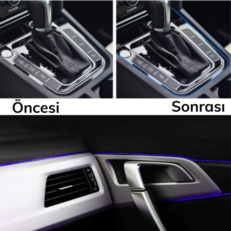 Ergonomik Mavi Oto Trim Dekorasyon Kauçuk Şerit Bant 5 Metre
