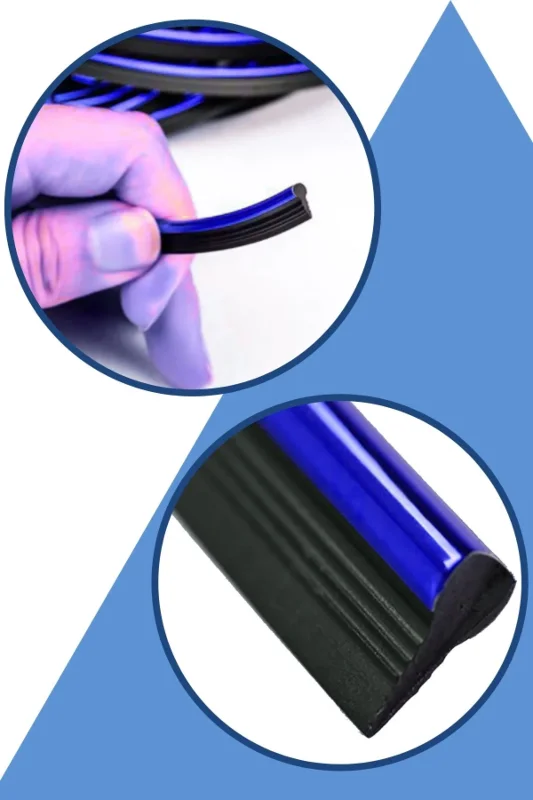 Ergonomik Mavi Oto Trim Dekorasyon Kauçuk Şerit Bant 5 Metre