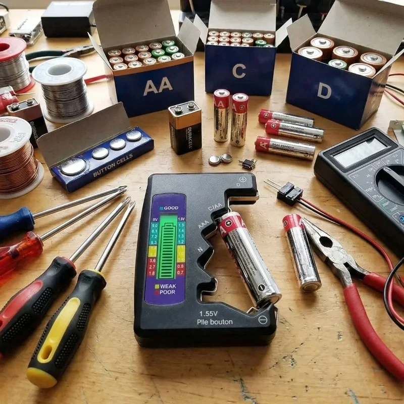 Yüksek Kaliteli Mini Dijital Pil Test Cihazı - AA, AAA, 9 V Uyumlu