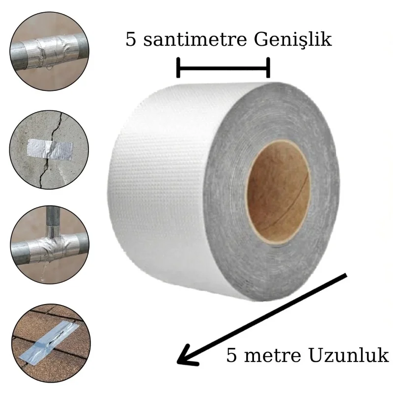 Ultra Dayanıklı Su Geçirmez Yapışkan Bant Folyo 5 cm Çatı Onarıcı