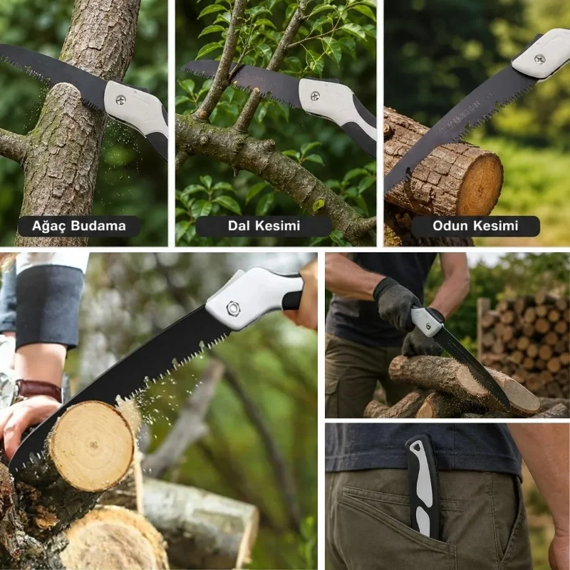 Ergonomik Katlanabilir 53 cm Bahçe ve Kamp Testeresi