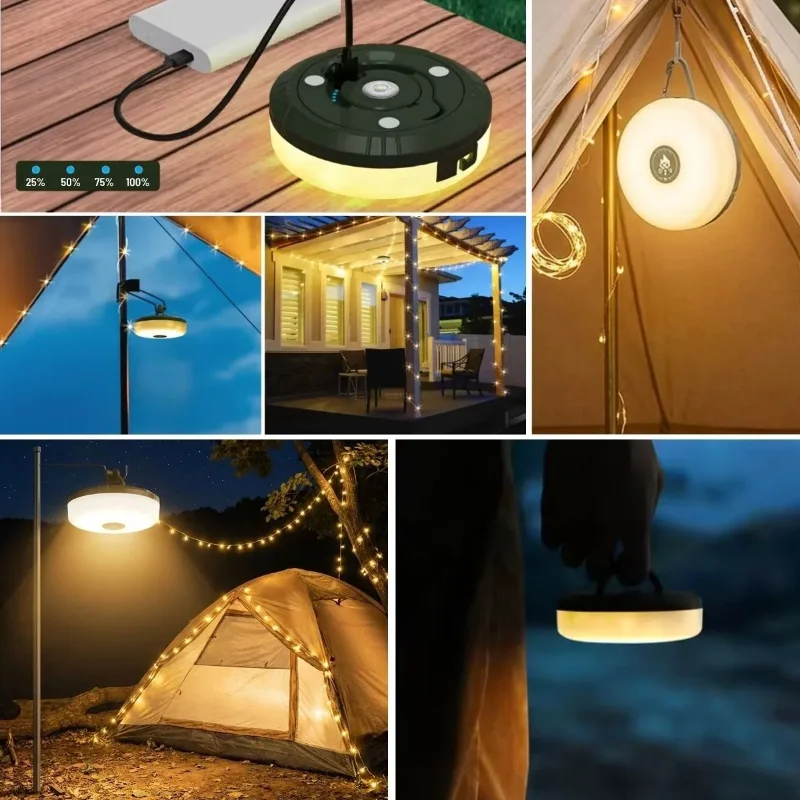 Ergonomik Su Geçirmez Şarjlı Kamp Lambası ve LED Işık Seti