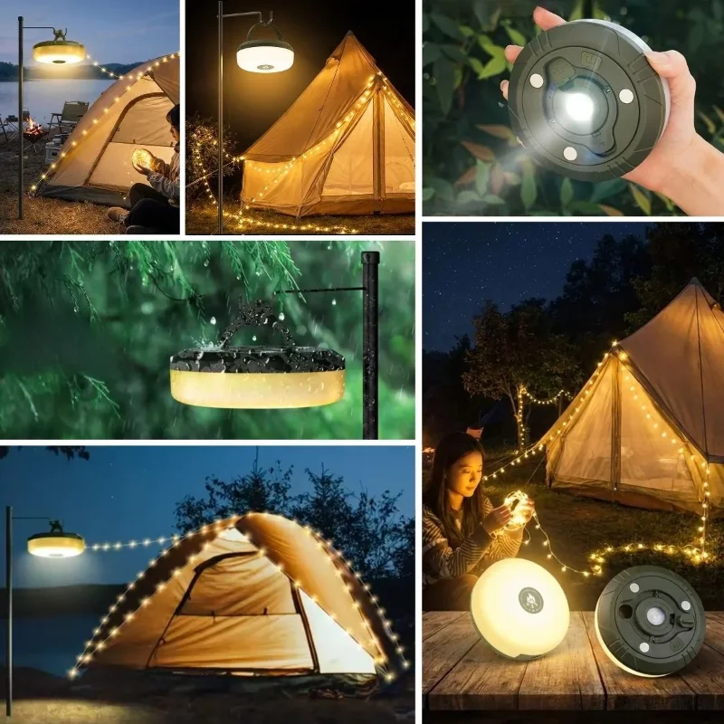 Ergonomik Su Geçirmez Şarjlı Kamp Lambası ve LED Işık Seti