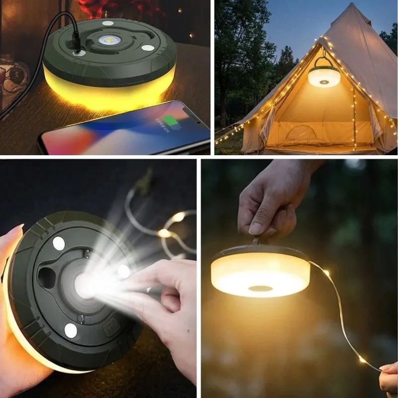 Ergonomik Su Geçirmez Şarjlı Kamp Lambası ve LED Işık Seti