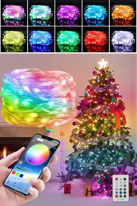 Ergonomik Çok Modlu 10 MT USB LED Işık Seti Uzaktan Kumanda ile