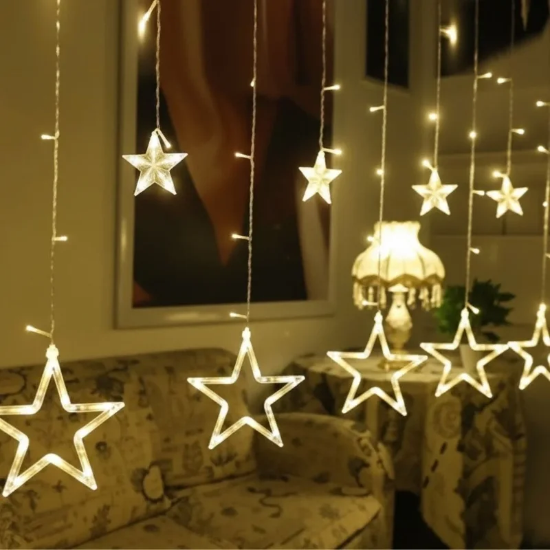 Şık Tasarım Uzaktan Kumandalı 120 LED Yıldız Figürlü Dekor Işık
