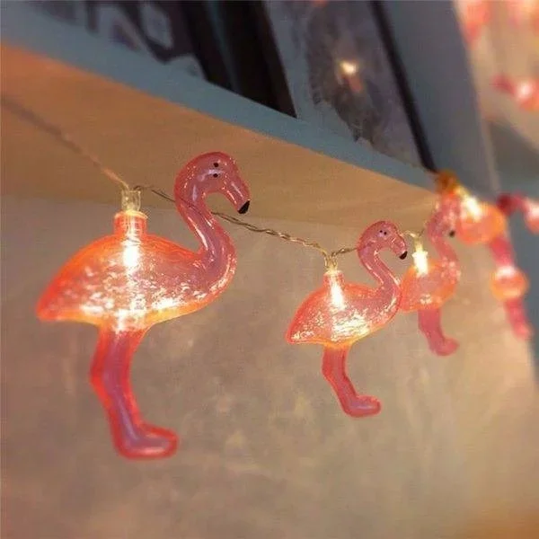 Şık Tasarım 10'lu Renkli Flamingo LED Işık Zinciri 1,5 Mt