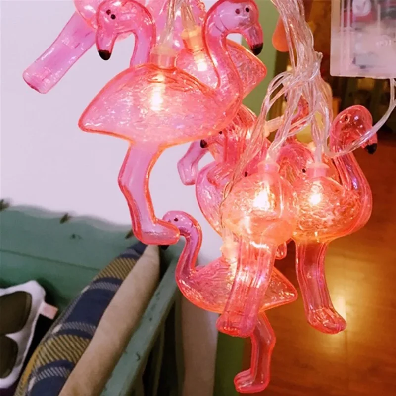 Şık Tasarım 10'lu Renkli Flamingo LED Işık Zinciri 1,5 Mt