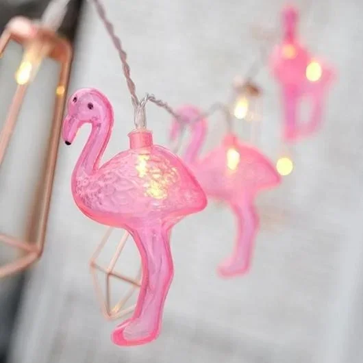 Şık Tasarım 10'lu Renkli Flamingo LED Işık Zinciri 1,5 Mt