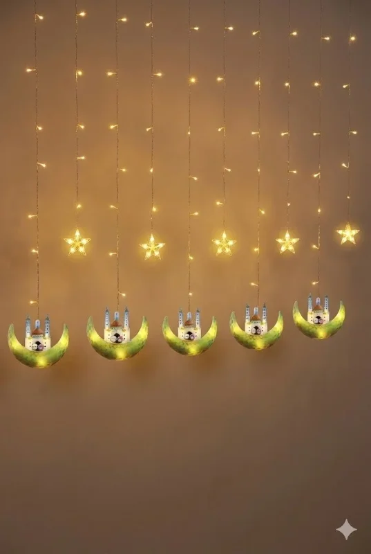 Şık Tasarım 3 Metre Ramazan Temalı LED Perde Işık Seti