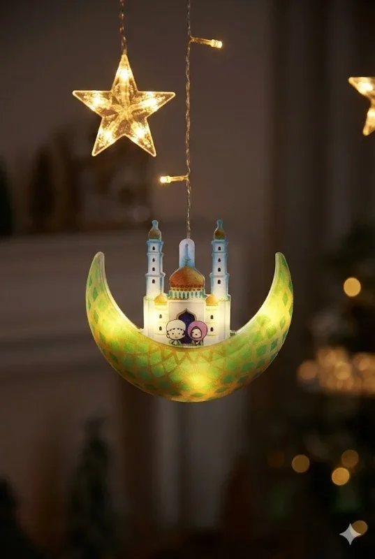 Şık Tasarım 3 Metre Ramazan Temalı LED Perde Işık Seti