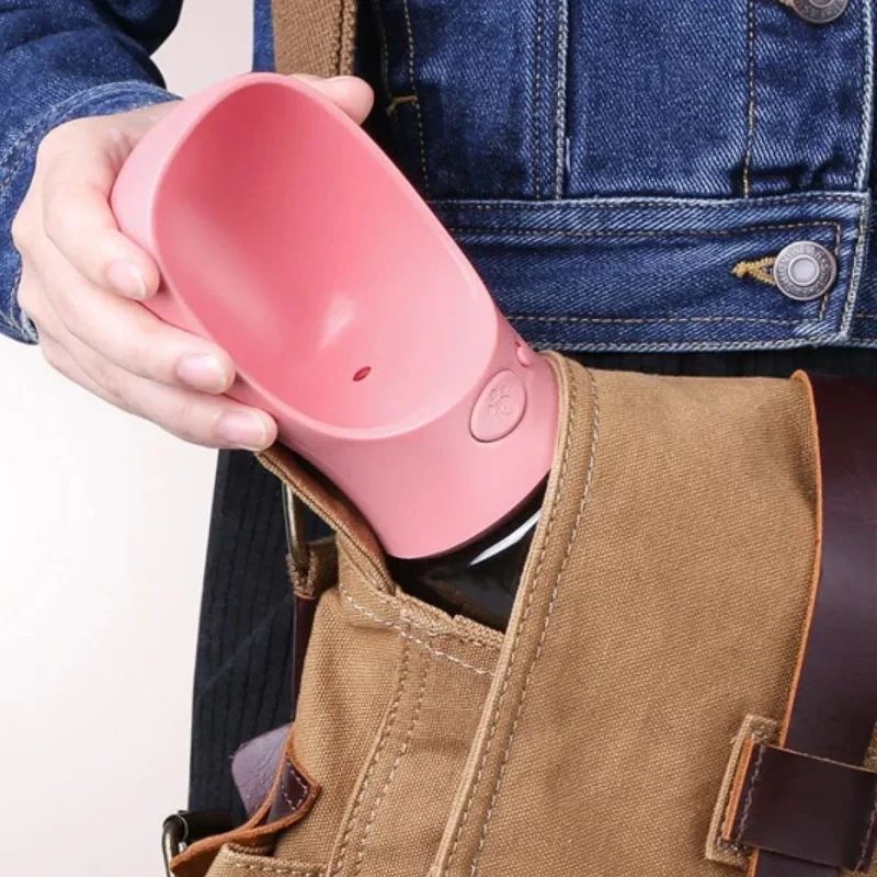 Ergonomik Sızdırmaz Seyahat İçin Taşınabilir Evcil Hayvan Su Kabı 380 ML