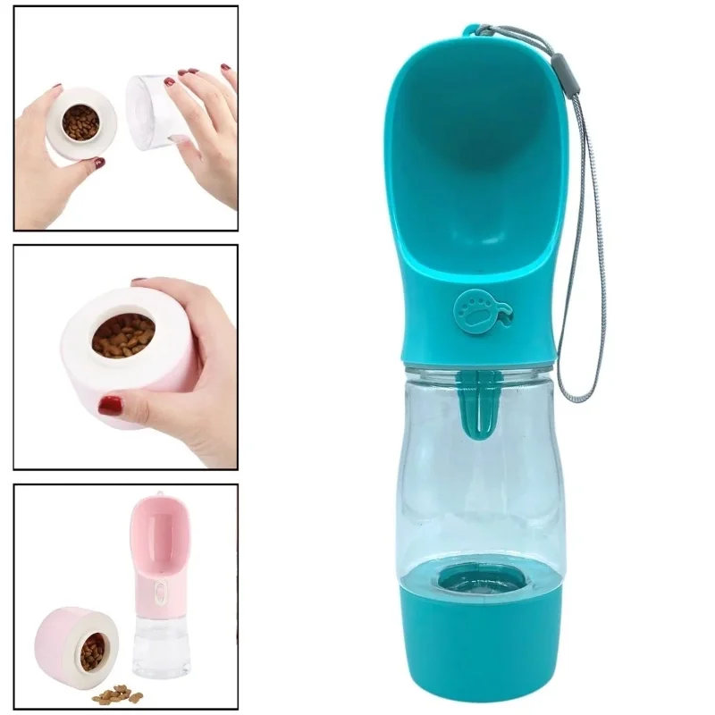 Ergonomik Sızdırmaz Seyahat İçin Taşınabilir Evcil Hayvan Su Kabı 380 ML