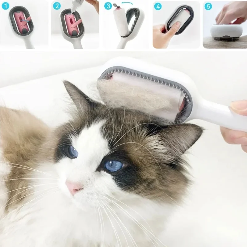 Ergonomik Su Püskürtmeli Kedi ve Köpek Tüy Temizleme Fırçası