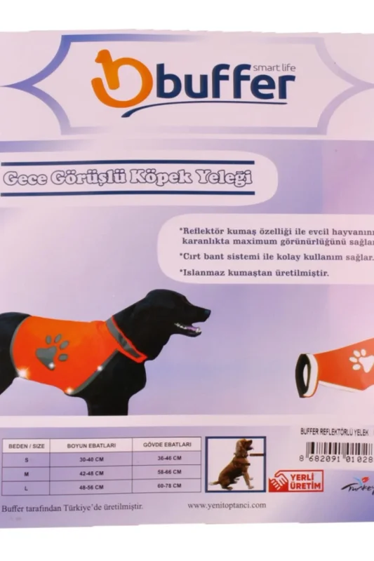 Ergonomik Gece Görüşlü Su Geçirmez Cırt Cırtlı Köpek Yeleği Medium