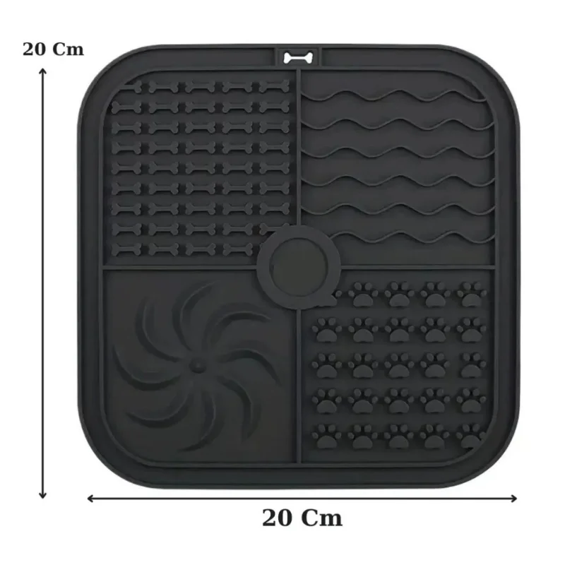 Ergonomik Kaymaz Silikon Yavaş Yeme Matı 45 x 30 cm Evcil Hayvanlar İçin
