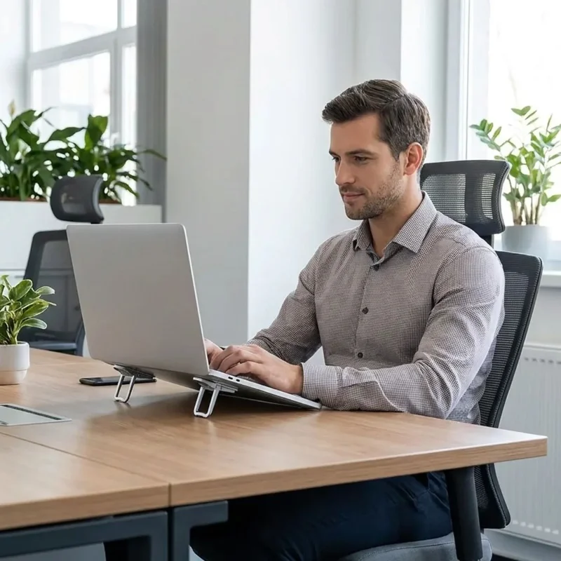 Ergonomik Taşınabilir Kaymaz Laptop Yükseltici Standı - 2'li Set