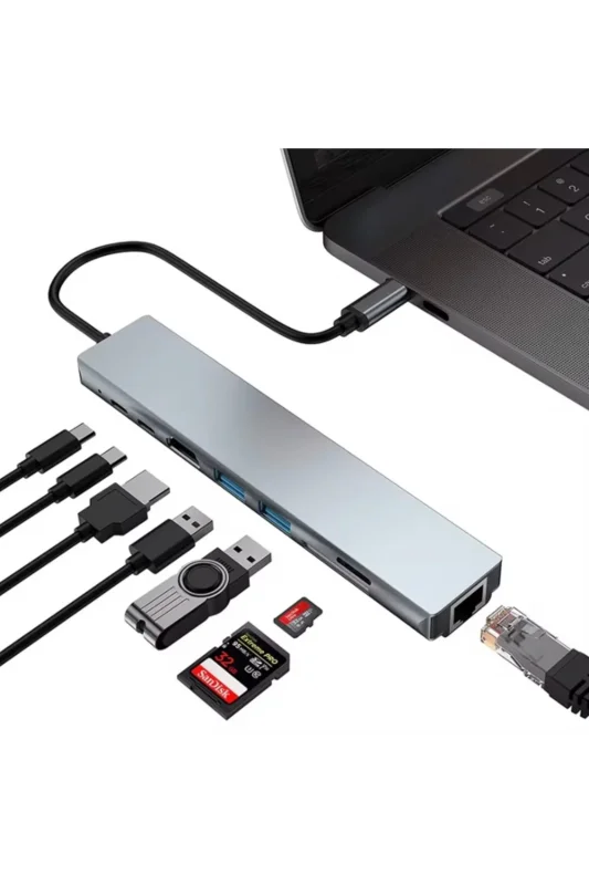 Ergonomik 87 W PD USB-C Çoklu Dönüştürücü Hub ile 4 K HDMI