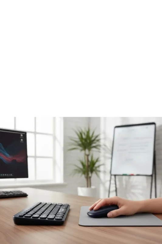 Ergonomik Taşınabilir Kablosuz Lacivert Bluetooth Klavye ve Mouse Seti