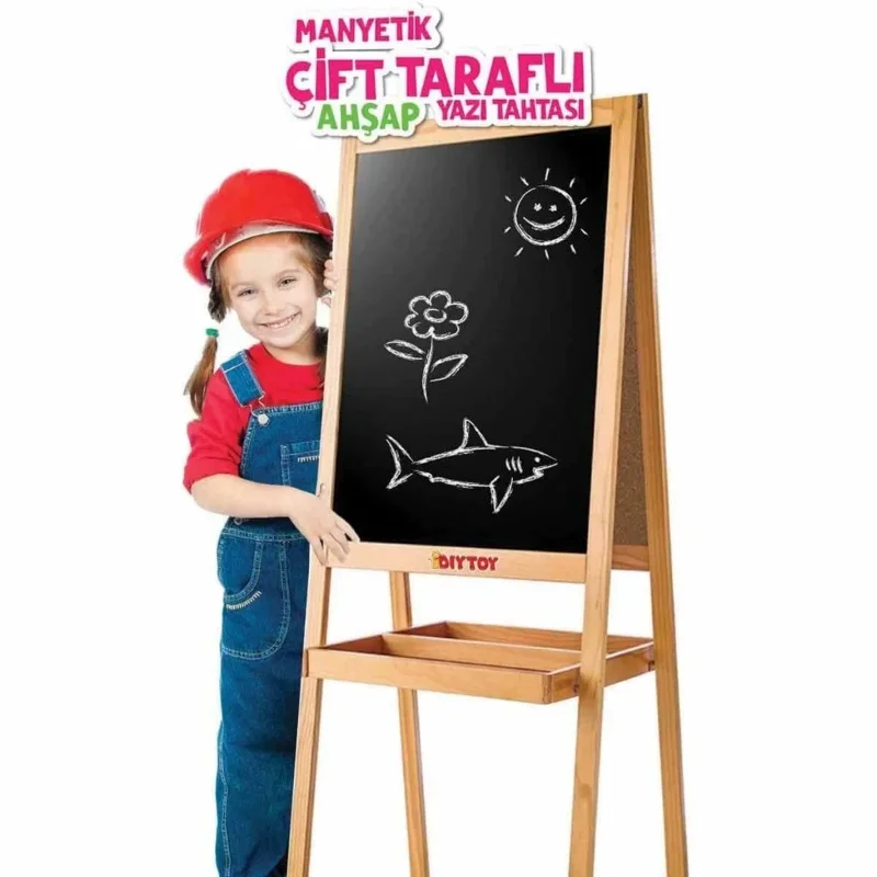 Çift Taraflı Manyetik Ahşap Yazı Tahtası 1 Adet